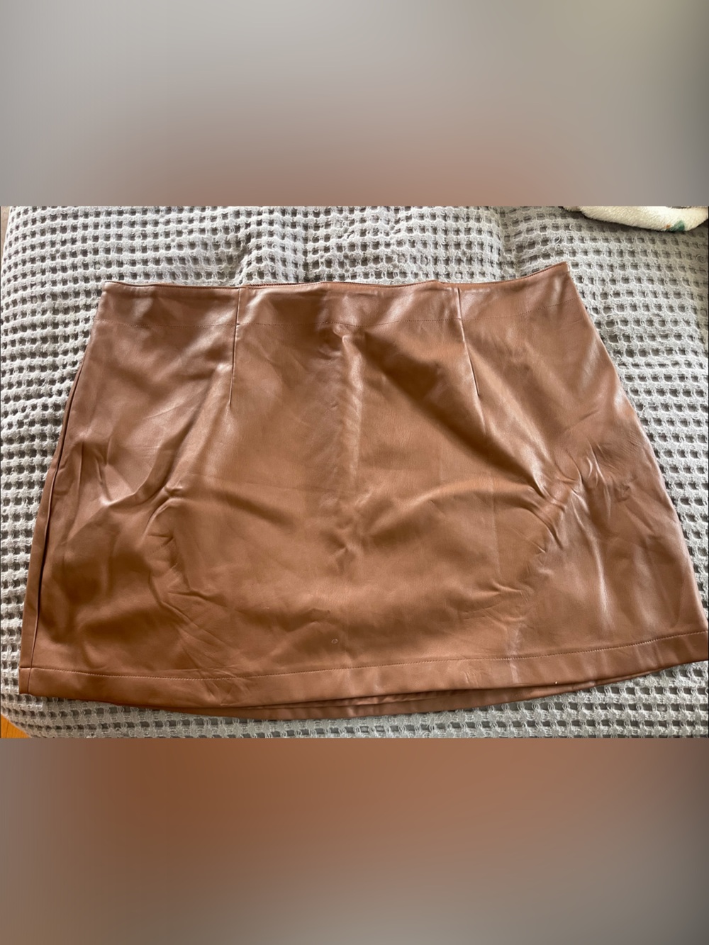 Abercrombie & Fitch Cognac Faux Leather Mini Skirt